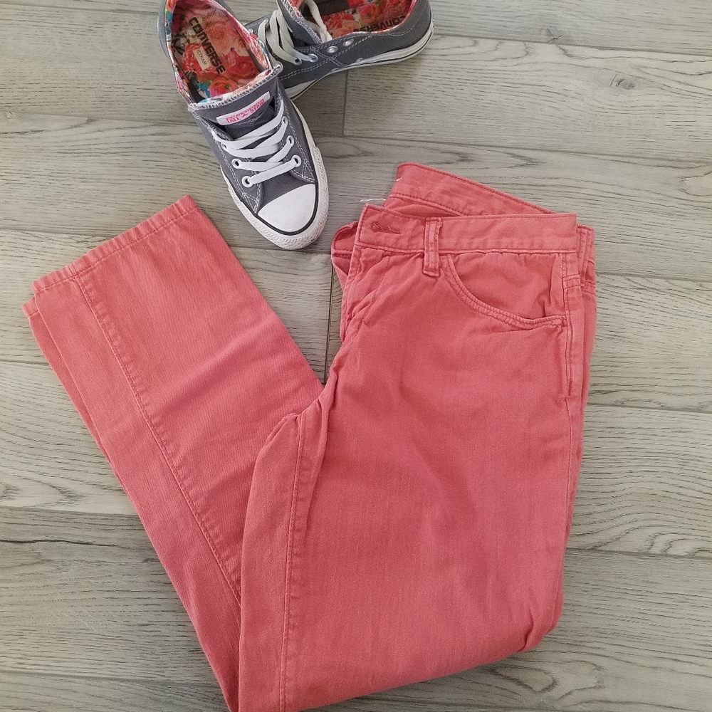 LOFT Boyfriend Coral/Rust Jeans